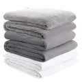 Degrees of Comfort Weighted Blanket 20 lbs Queen Size, Heavy Blankets for Adult, 1 x Cozy Heat Warm Minky Plush Washable Removable Covers Included, Heating & Cooling,Micro Glass Beads, 60x80 Grey