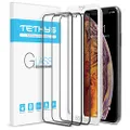 TETHYS Glass Screen Protector Designed for Apple iPhone 11 Pro Max/iPhone Xs Max (6.5") [Edge to Edge Coverage] Full Protection Durable Tempered Glass [Guidance Frame Included] - Pack of 3
