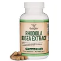 Double Wood Supplements Rhodiola Rosea Supplement 500mg, 120 Vegan Capsules (Made and Tested in The USA, 3% Salidrosides, 1% Rosavins Extract) Natural Stress Level Support Pills by