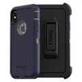 OtterBox DEFENDER SERIES SCREENLESS EDITION Case for iPhone Xs & iPhone X - Retail Packaging, DARK LAKE (CHINCHILLA/DRESS BLUES)
