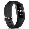 Hamile Bands Compatible with Fitbit Charge 4 / Fitbit Charge 3 / Fitbit Charge 3 /Charge 3 SE, Silicone Replacement Watch Strap Sport Band Wristband for Women Men, Small, Black