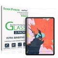 amFilm iPad Pro 12.9 Screen Protector (2020 and 2018 Models), Case Friendly (Rounded Edge) Tempered Glass Film Screen Protector for Apple iPad Pro 12.9 Inch (2 Pack)