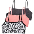 Fruit of the Loom womens Spaghetti strap Pullover Sports Bra, Kaleidoscope/Charcole/Punchy Peach - 3 Pack, 32