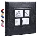 Vienrose Photo Album for 600 4x6 Photos, Black, Faux Leather Cover, Acid-Free, PVC-Free, 14 x 13 x 2 Inches