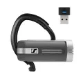 Sennheiser Presence Grey UC (508342) - Dual Connectivity, Single-Sided Bluetooth Headset for Mobile Device & Softphone/PC Connection, with Carrying Case and USB Dongle (Black)
