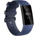 Velavior Waterproof Bands for Fitbit Charge 4/ Fitbit Charge 3/ Charge3 SE, Replacement Wristbands for Women Men Small Large (Navy, Small)