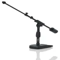 Gator Frameworks Short Weighted Base Microphone Stand with Telescopic Boom Arm and 2.5 Lbs Counter Weight; Ideal for Desktop, Recording, and Streaming (GFW-MIC-0822)