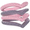 Rinfit Silicone Wedding Ring for Women Set of Thin & Stackable Rings- 4 Pack. Comfortable, Soft Rubber Wedding Bands. Durable Wedding Rings Replacement. Pastel Pink, Grayish Purple, Size 8 - LF3