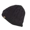 SEALSKINZ Unisex Waterproof Cold Weather Cable Knit Beanie, Black, Small/Medium