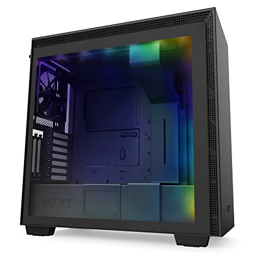 NZXT H710i - ATX Mid Tower PC Gaming Case - Front I/O USB Type-C Port - Quick-Release Tempered Glass Side Panel - Vertical GPU Mount - Integrated RGB Lighting - Water-Cooling Ready - Black