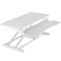 VIVO 32 inch Desk Converter, K Series, Height Adjustable Sit to Stand Riser, Dual Monitor and Laptop Workstation with Wide Keyboard Tray, White, DESK-V000KW