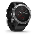 Garmin fenix 6, Premium Multisport GPS Watch, Heat and Altitude Adjusted V02 Max, Pulse Ox Sensors and Training Load Focus, Silver with Black Band