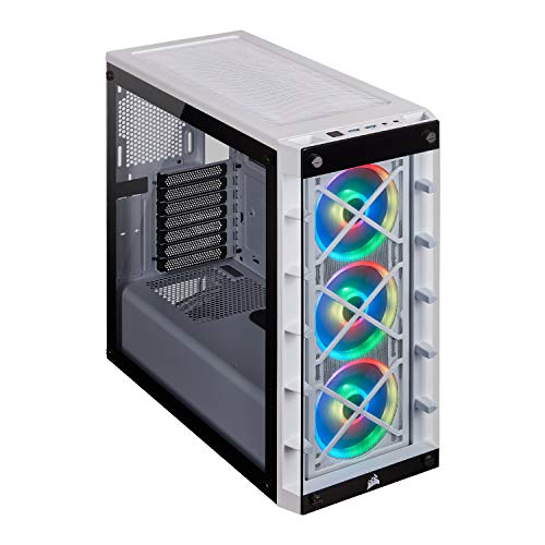 CORSAIR CC-9011189-WW iCUE RGB Mid Tower ATX Smart Case, White, 465X