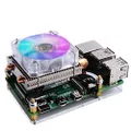 GeeekPi Raspberry Pi 4 Fan, Raspberry Pi Low-Profile CPU Cooler with RGB Cooling Fan and Raspberry Pi Heatsink for Raspberry Pi 4 Model B & Raspberry Pi 3B+ & Raspberry Pi 3 Model B (Silver)