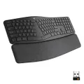 Logitech ERGO K860 Wireless Ergonomic Qwerty Keyboard - Split Keyboard, Wrist Rest, Natural Typing, Stain-Resistant Fabric, Bluetooth and USB Connectivity, Compatible with Windows/Mac,Black