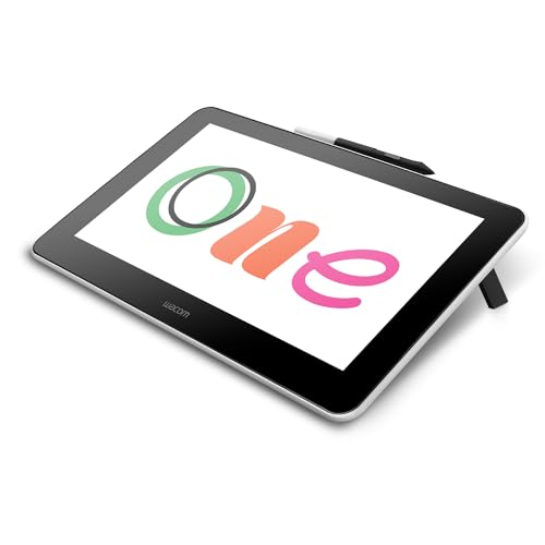 Wacom One HD Creative Pen Display, Drawing Tablet With Screen, 13.3" Graphics Monitor; includes Training & Software, works with Mac, PC & Chromebook, photo/video editing, drawing, design, & education