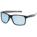 Oakley Men's Oo9460 Portal X Rectangular Sunglasses, Polished Black/Prizm Deep Water Polarized, 59 mm