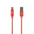 Monoprice USB 2.0 Type-C to Type-A Charge and Sync Nylon-Braid Cable - 3 Feet - Red, Fast Charging, Aluminum Connectors, Stay Synced - Palette Series