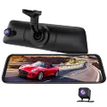 AUTO-VOX V5PRO OEM Look Rear View Mirror Camera with Neat Wiring, No Glare Mirror Dash Cam Font and Rear, 9.35'' Full Laminated Ultrathin Touch Screen, Dual 1080P Super Night Vision Car Backup Camera