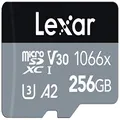 Lexar 256GB Professional 1066x micro SD Card w/SD Adapter, UHS-I, U3, V30, A2, Full HD, 4K, Up to 160/120 MB/s, for Action Cameras, Drones, Smartphones, Tablets, Nintendo-Switch (LMS1066256G-BNANU)