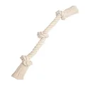 Flossy Chews 100-Percent Cotton White 3-Knot Rope Tug, Medium, 20-Inch