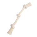 Flossy Chews 100-Percent Cotton White 3-Knot Rope Tug, Medium, 20-Inch