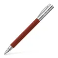 Faber-Castell DS148111 Ambition Pear Wood Rollerball Pen with Chrome Metal Grip, Reddish Brown