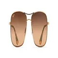 Maui Jim Men's and Women's Wiki Wiki Polarized Aviator Sunglasses, Gold/Hcl Bronze Polarized, Medium