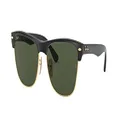Ray-Ban Rb4175 Clubmaster Oversized Square Sunglasses, Demi Gloss Black on Gold/G-15 Green, 57 mm