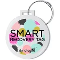 Dynotag Web Enabled Smart Deluxe Steel Luggage ID Tag & Braided Steel Loop, with DynoIQ & Lifetime Recovery Service (Dots)