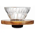 Hario V60 Glass Coffee Dripper, Size 01, Olive Wood