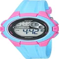 Armitron Sport Women's 45/7079LBL Pink Accented Digital Chronograph Light Blue Resin Strap Watch