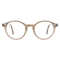 TIJN Blue Light Blocking Glasses Men Women Vintage Thick Round Rim Frame Eyeglasses (Wheat)
