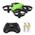 Potensic Upgraded A20 Mini Drone Easy to Fly Even to Kids and Beginners, RC Helicopter Quadcopter with Auto Hovering, Headless Mode, Extra Batteries and Remote Control-Green
