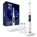 Oral-B iO Series 9 Electric Toothbrush with 3 Replacement Brush Heads, White Alabaster
