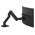 Ergotron – HX Premium Heavy Duty Monitor Arm, Single Monitor VESA Desk Mount – for Flat or Slight Curved Ultrawide Monitors Up to 49 inches, 20 to 42 lbs – Standard Pivot, Matte Black