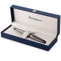 Waterman Expert Ballpoint Pen | Metallic Silver Lacquer with Ruthenium Trim | Medium Point | Blue Ink | With Gift Box