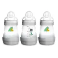 MAM Easy Start Anti Colic Baby Bottle, Easy Switch Between Breast and Bottle, Reduces Air Bubbles and Colic, 3 Pack, Newborn, Unisex