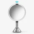 simplehuman Sensor Mirror with Touch-Control Brightness, Round 8 Inch, Stainless Steel