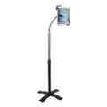 Gooseneck Floor Stand – CTA Height-Adjustable Gooseneck Floor Stand with 360-Degree Rotation for iPad 10th Gen 10.9" - iPad 7/8/9 Gen 10.2” - iPad Air 4 & 7-13” Tablets - Black (PAD-AFS)