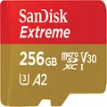 SanDisk Extreme A2 256GB microSDXC UHS-I U3 V30 (Up to 160MB/s Read, 90MB/s Write) Memory Card SDSQXA1