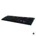 Logitech 920-009226 G915 Lightspeed Wireless RGB Mechanical Gaming Keyboard with GL-Tactile Switch, Black