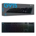 Logitech 920-009228 G915 Lightspeed Wireless RGB Mechanical Gaming Keyboard with GL-Clicky Switch, Black