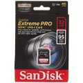 SanDisk SDSDXXG-032G-GN4IN Extreme Pro UHS-I SDHC Memory Card, C10, 95MB/s, 32GB,Black/Red