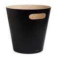 Umbra Woodrow Trash Can – Duo-Tone Wood Wastebasket Garbage Can for Office, Study, Bathroom, Living Room, Powder Room and More, 2 Gallon/7.5 L, Black