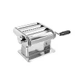 Marcato 8356 Atlas Ampia Pasta Machine, Made in Italy, Chrome Plated Steel, Silver, Includes Pasta Cutter, Hand Crank, and Instructions 150MM