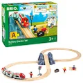 BRIO World - 33773 Railway Starter Set | 26 Piece Toy Train with Accessories and Wooden Tracks for Kids Age 3 and Up,Green