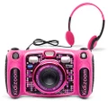 VTech 80-507150 Kidizoom Duo 5.0 Deluxe Digital Selfie Camera with MP3 Player & Headphones, pink