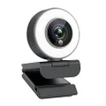 Angetube Streaming 1080P HD Webcam Built in Adjustable Ring Light and Mic. Advanced autofocus AF Web Camera for Google Meet Gamer Facebook YouTube Streamer