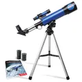 NASA Lunar Telescope for Kids - Capable of 90x Magnification, Includes Two Eyepieces, Tabletop Tripod, Finder Scope, and Full-Colour Learning Guide, the Perfect STEM Gift for a Young Astronomer